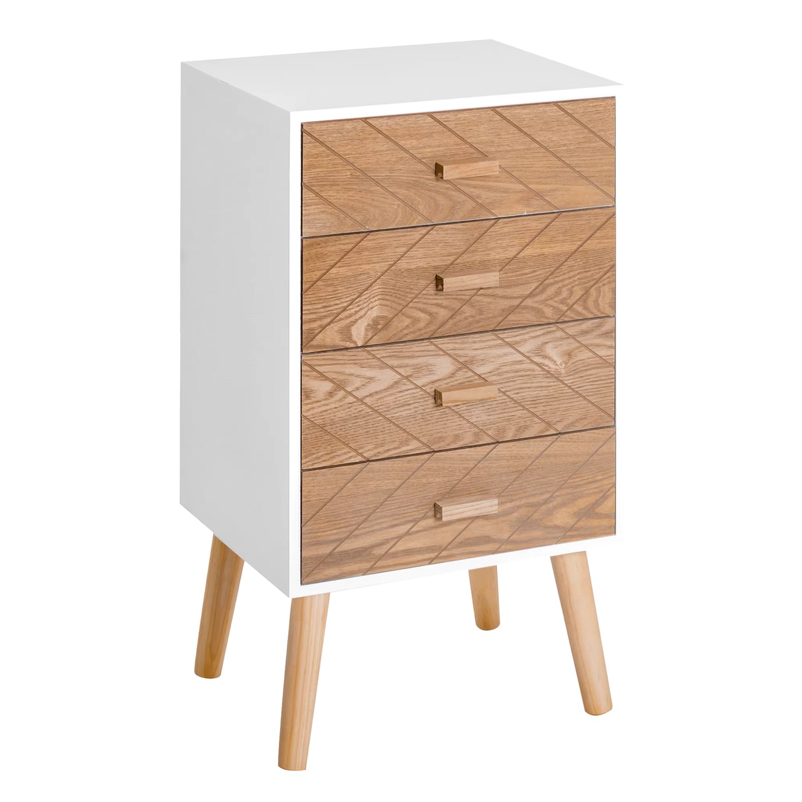 HOMCOM wooden bedside table chest of drawers Comoda rustic bedside Furniture bedroom