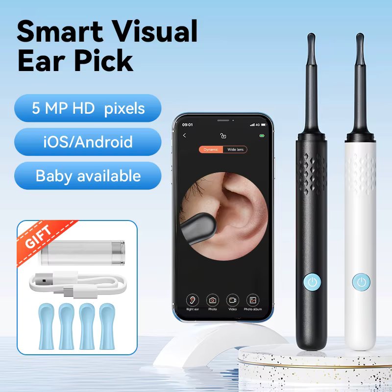 Visual Ear Cleaner With Camera 6 LED Lights 4.0mm Lens Ear Wax Removal Tool ​500W Pixel Camera Take Video 500W HD Earpick Gifts