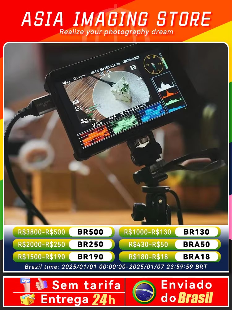 【 Do Brasil 】FEELWORLD F5 PRO V4 Photography Video Field Monitor 4K 3D Touch Screen IPS FHD 1920x1080 Video Focus Support HD