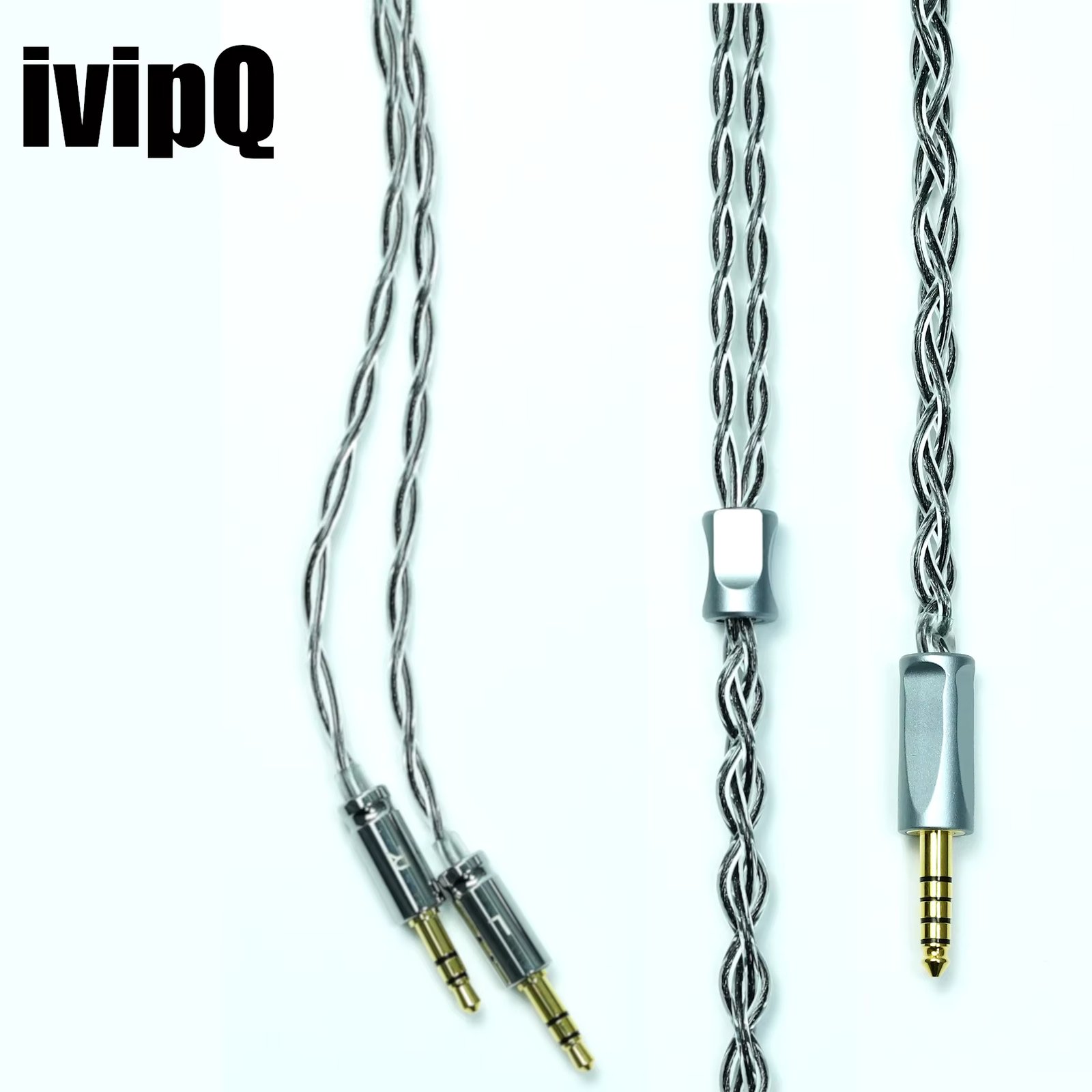 ivipQ-44 IEM Cable Graphene & Sterling Silver Palladium Plated Headphones Upgrade Cable，For HD580 HD650 HD800 HIFIMAN ANANDA