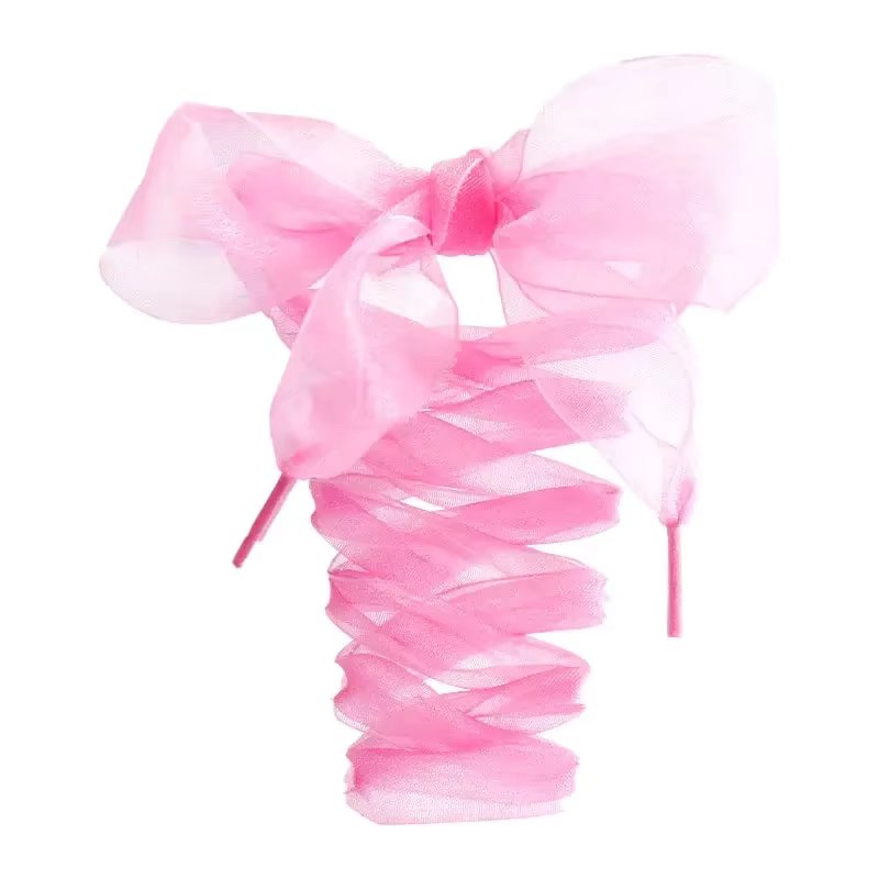 4CM Width Flat Silk Shoelace Chiffon Yarn Shoelaces Sneakers Rope Shoe Laces for Shoes 100/120/140/160CM Shoes Accessories New