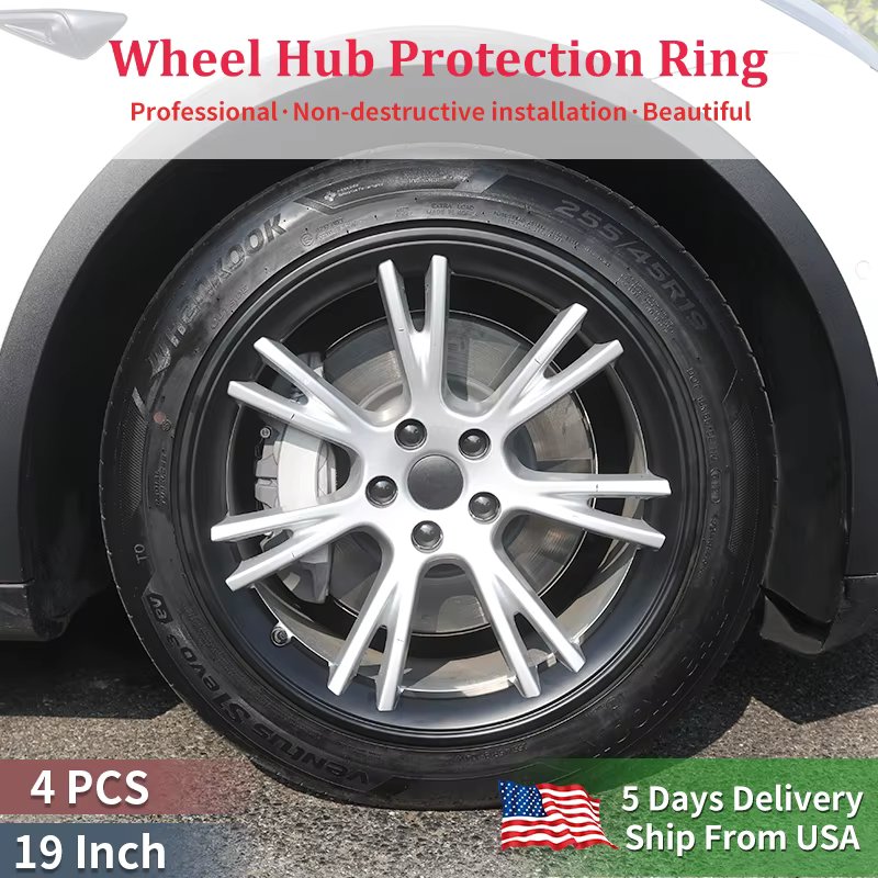 Design for Tesla Model Y 2020-2024 Wheel Protector for Car Rim Protector 19 inch for Wheel Cover ABS Rim Hubcaps Protection