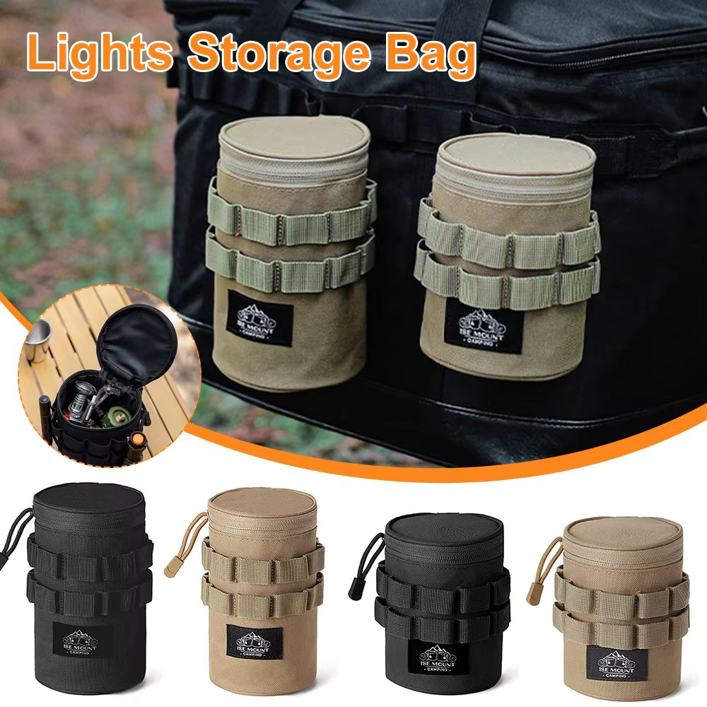 1/2pcs Camping Storage Bag S/L Lightweight Accessory Bag with Hanging Holes Lights Storage Bag with Handle Camping Supplies