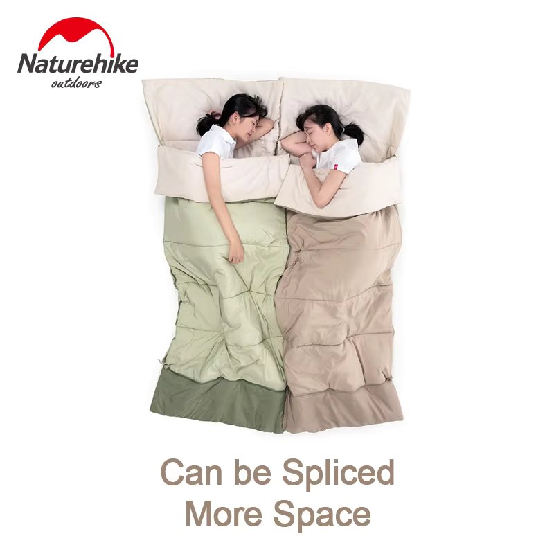 Naturehike New Stitchable Cotton Sleeping Bag Envelope Outdoor Single Camping Sleeping Bag Ultralight Portable Camp Home Daily