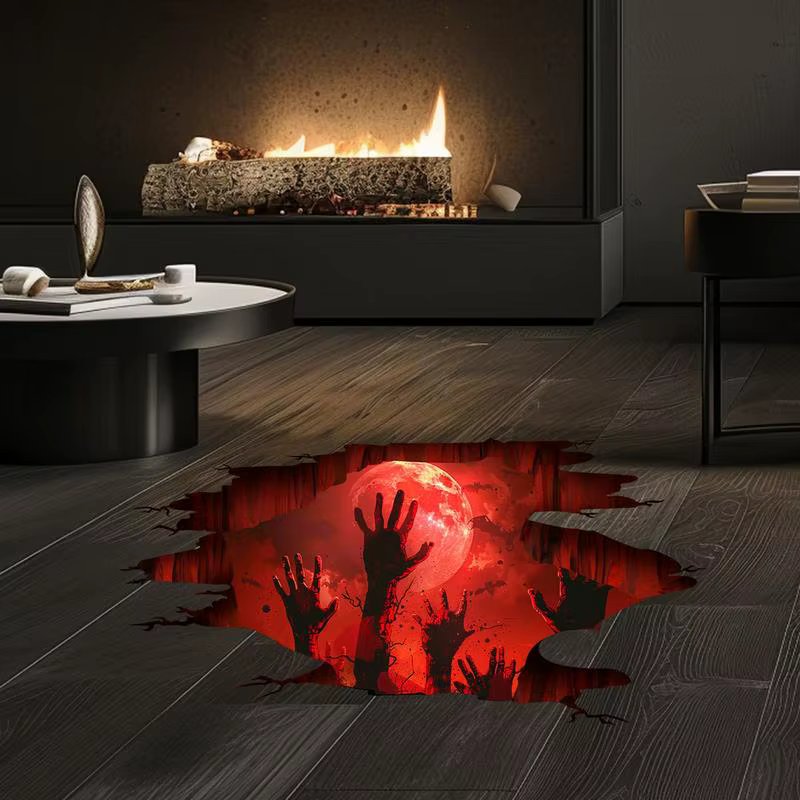 Halloween 3D Ghost Hand Wall Sticker Self-adhesive Removable Wallpaper Horror Atmosphere Decoration Halloween Home Decor