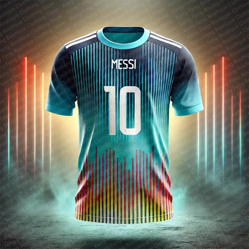 Summer High Quality Messi Fan T-shirt Short sleeved Daily Outdoor Games Sports Training Comfortable Sweatwicking jersey