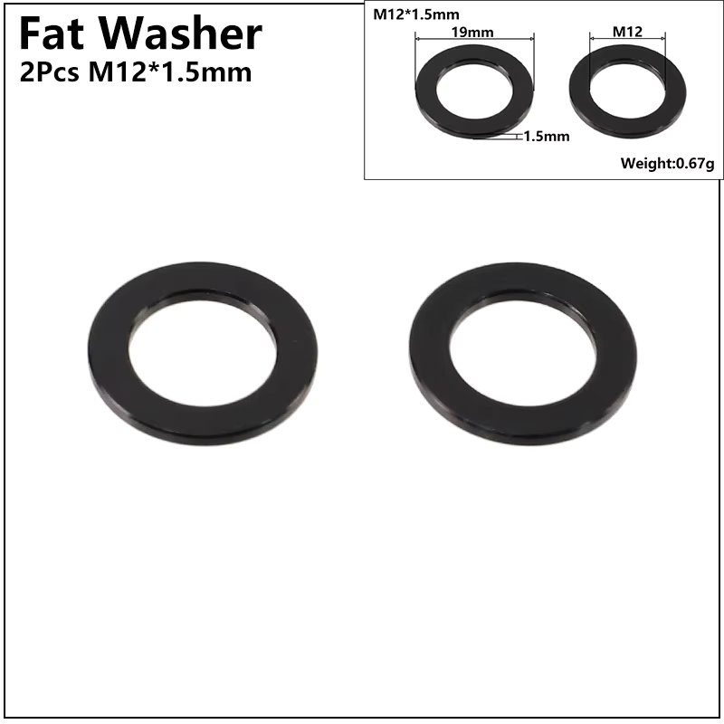 2Pcs M12x1.5mm Flat