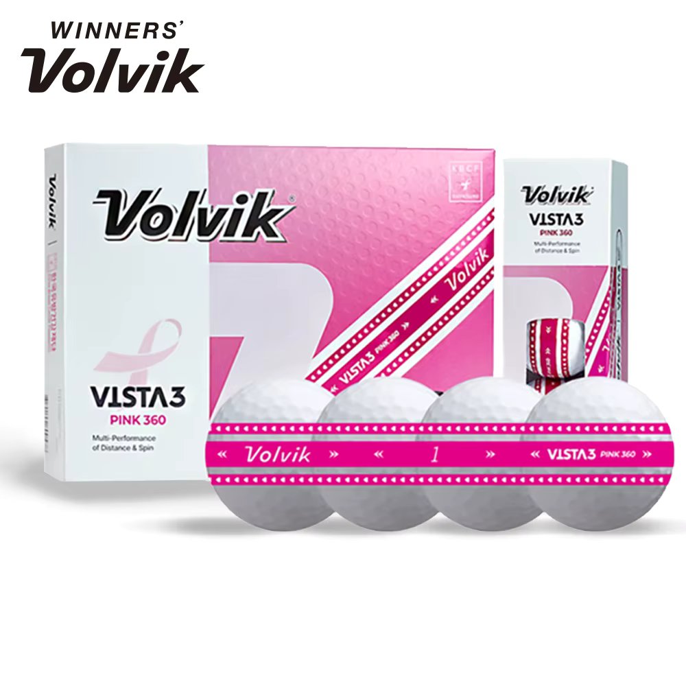 Volvik Golf Ball Pink Track Vista3 360 Edition 1 Dozen 12 balls