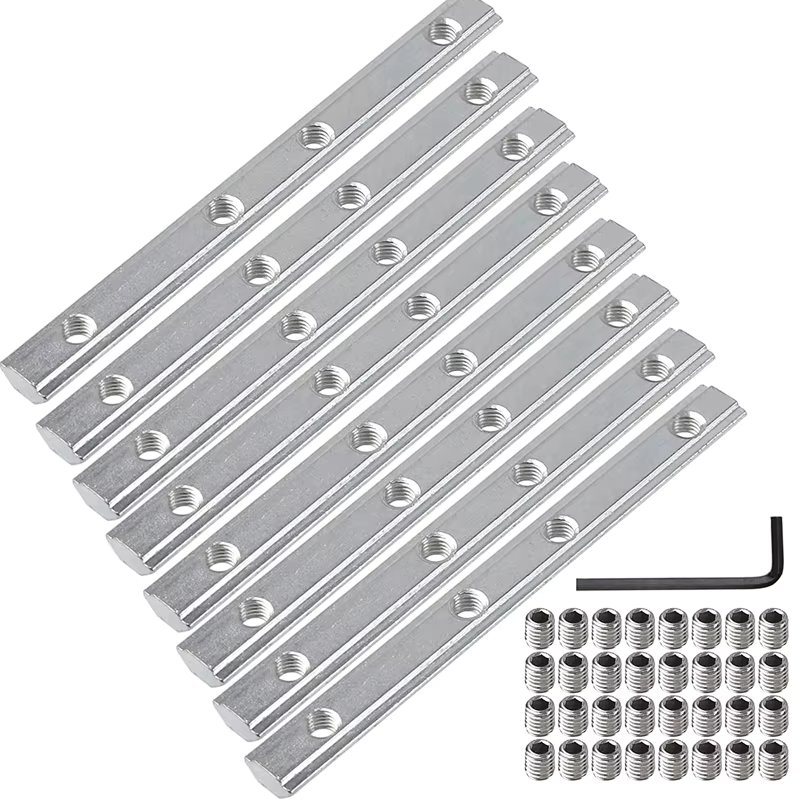 8pcs 2020 180 Degree Aluminium Extrusion Profile Straight Joint Inside Connector Aluminium Profile Fittings Strip With M5