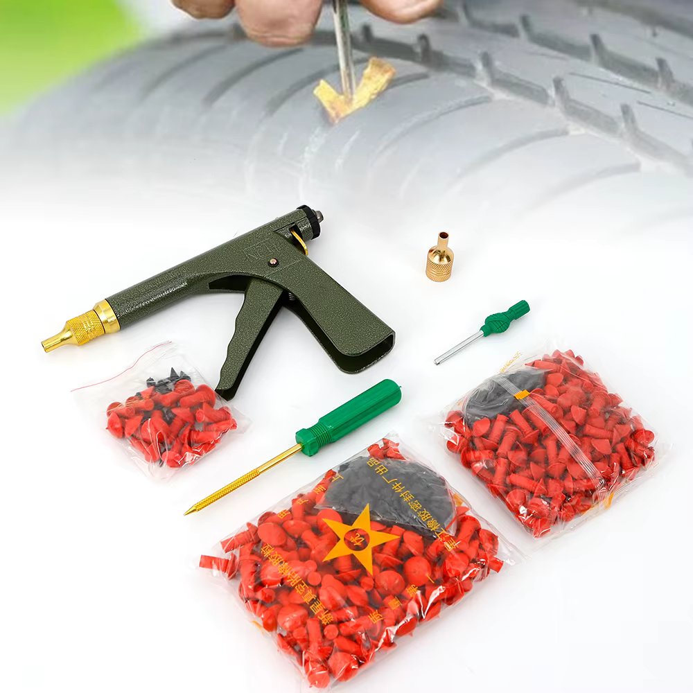 1Set Tire Repair Tool Gun Kit Tubeless Car Wheel Vacuum Repair Tool Mushroom Plugs Profession Repair Tool Gun Kit