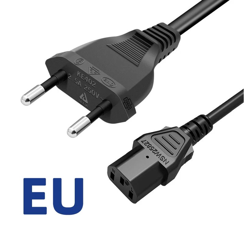 EU Plug  Black 1M