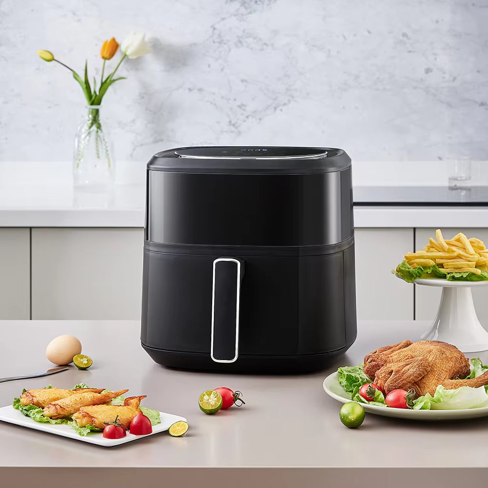 KOMORE 6L Air Fryer with Smart Touch Display & Non-stick Basket & 60 Minutes Timer & 80°C-200°C Adjustable Temperature