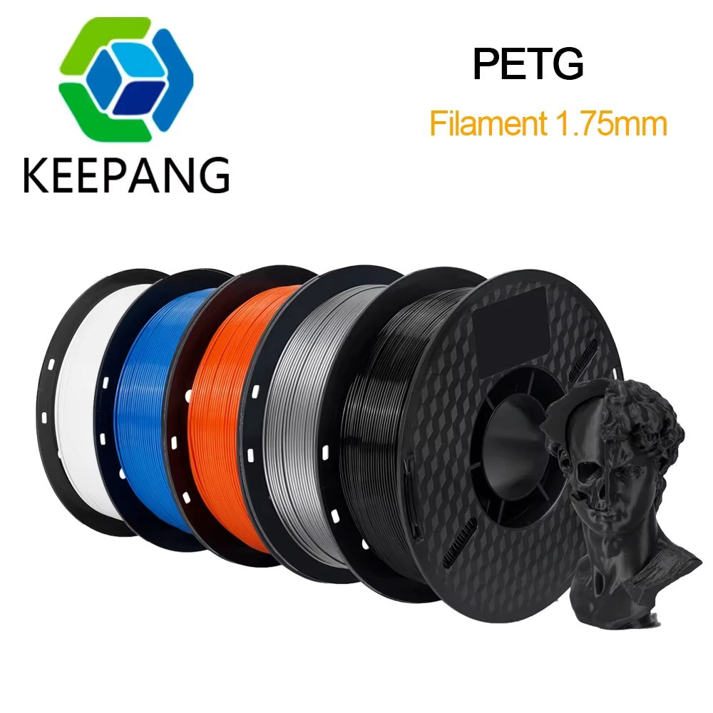Kee Pang PETG 3D Printer Filament 1.75mm Plastic Material Black White Color PETG 3D Filament Consumables 1KG/2.2LBS