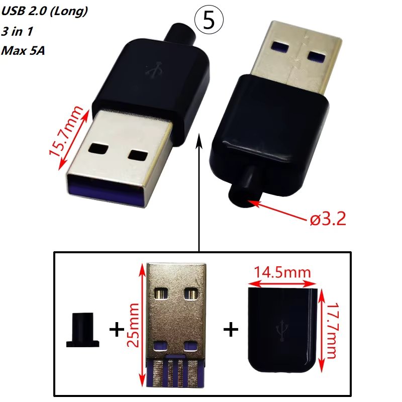 USB 2.0 3in1 B Long