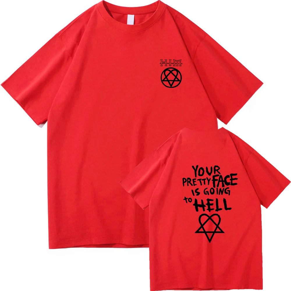 Your pretty Face is Going to Hell TShirt Him Ville Valo Men Clothing Harajuku Vintage Unisex High Quality Cotton Fan Gift Tees