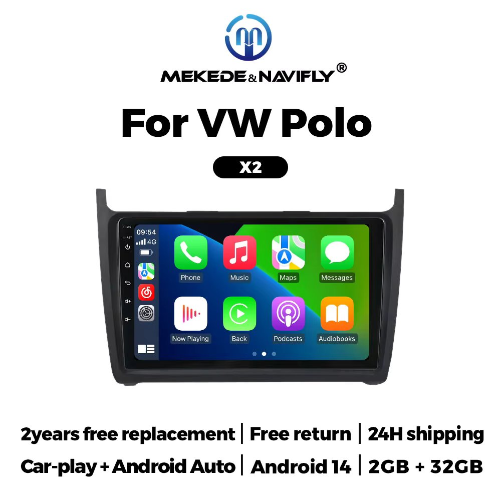 MEKEDE 9inch Car Radio Carplay GPS MP5 Player For Volkswagen VW polo sedan 2008-2018 WIFI 2 Din Car Stereo DVD Multimedia Player