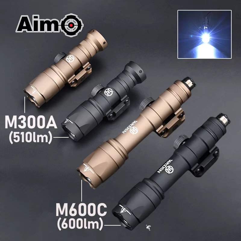 WADSN Airsoft Surefir M600C M600 M300 Tactical Scout Light AR15 Rifle Weapon Flashlight LED Hunting Spotlight SF M300A Gun lamp