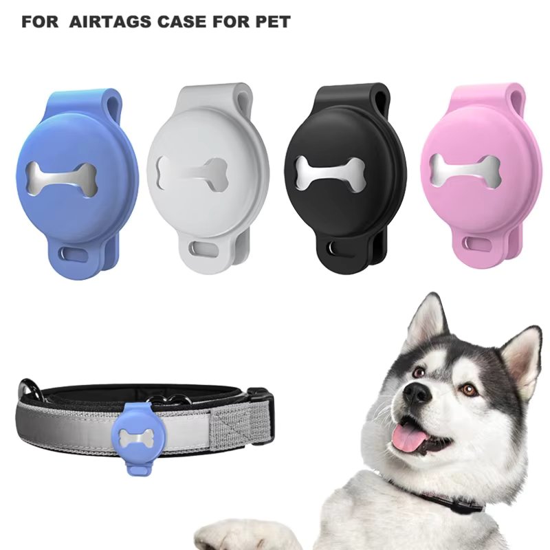 Air-tag Dog Collar Holder Protective Cases for GPS Dog  Silicone Air Tag Cover for MAX Wide 1.4" Pet Collar