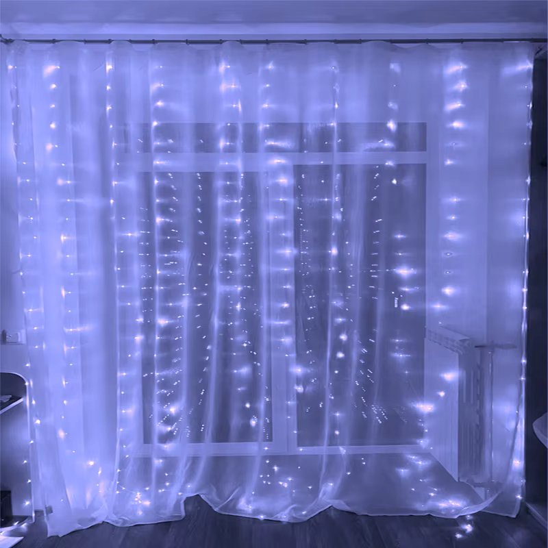 2025 New Year 3/4/6m USB Remote Fairy Curtain Light String Christmas Home Bedroom Decoration 2024 Noel Party Gifts Natal Decor