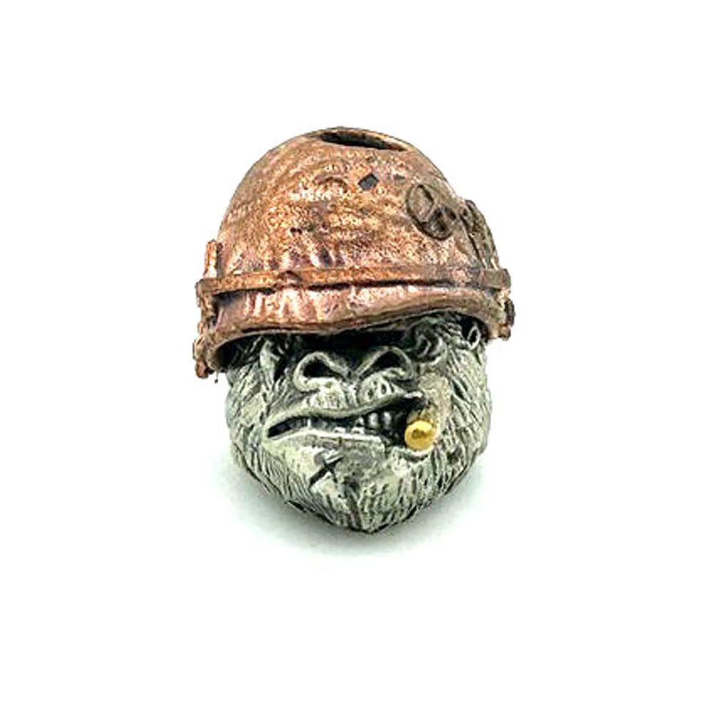 White Brass Copper Monkey Knife Beads EDC Paracord Tools Skull Lanyard Pendants Key Rings Zipper Pull DIY Accessories Charms