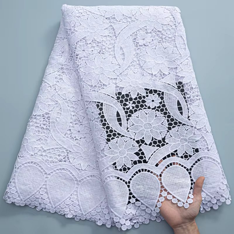 8White Sequins Lace