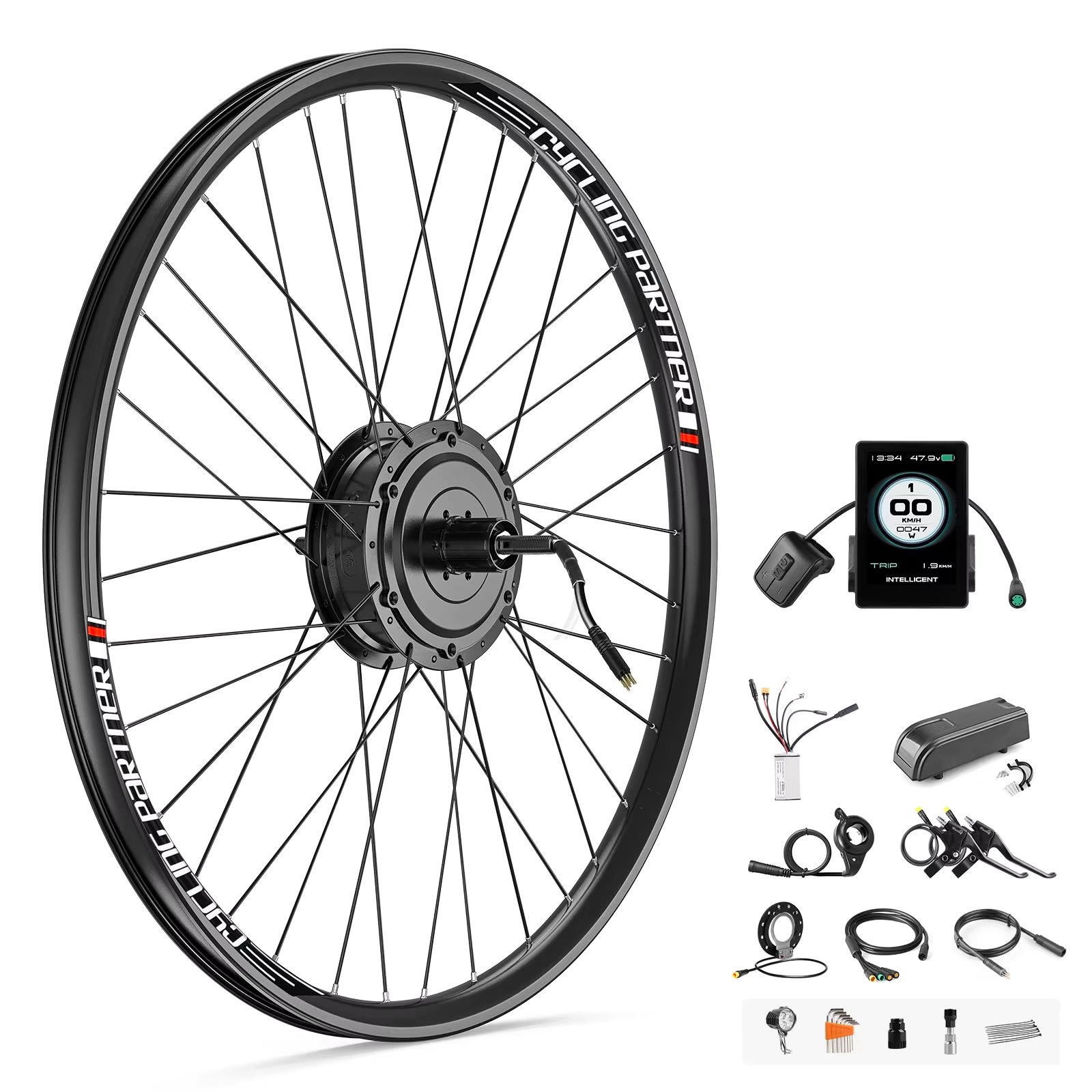 SUTTO 250W Hub Motor Rear Wheel Motor Kit Electric Bicycle Conversion Kits 36V Kit For Cassette Type Disc Brake With LCD Display