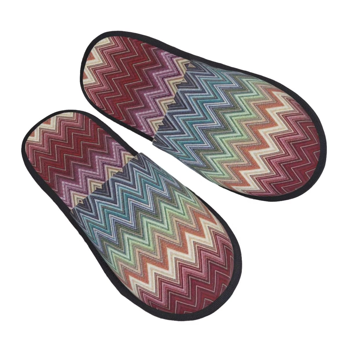 Abstract Geometric Home Zig Zag Guest Slippers for Hotel Women Custom Print Boho Modern Camouflage House Slipper