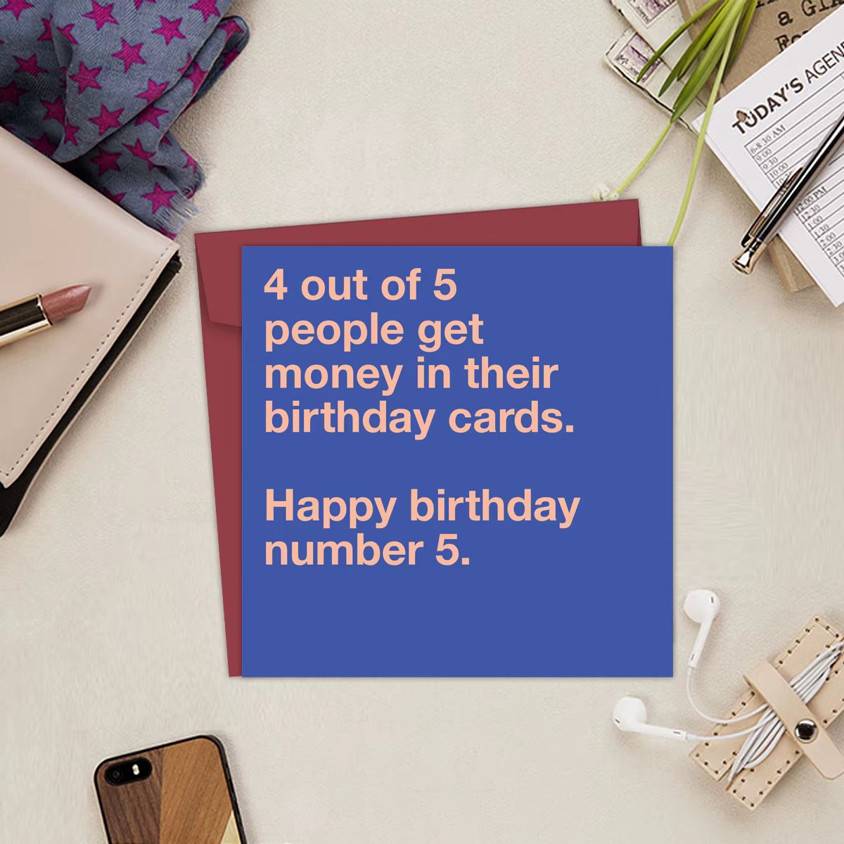 1PC Funny Creative Birthday Card,4 Out of 5 People Get Money in Their Birthday Card,Personalised Birthday Card,Hilarious Gift