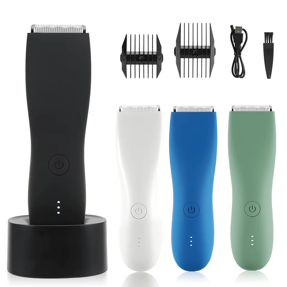 Body Hair Trimmer Shaver for Men Ball Trimmer Groin Pubic Replaceable Ceramic Blade Groomer Electric Razor Waterproof Clipper