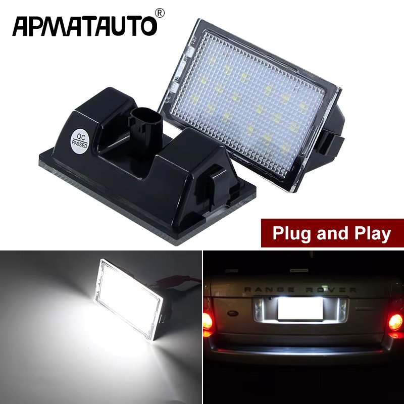 2pcs LED 12V Car License Plate Light For Land Rover Discovery 3 4 LR3 LR4 Freelander 2 LR2 Range Rover Sport Number Plate Lamp