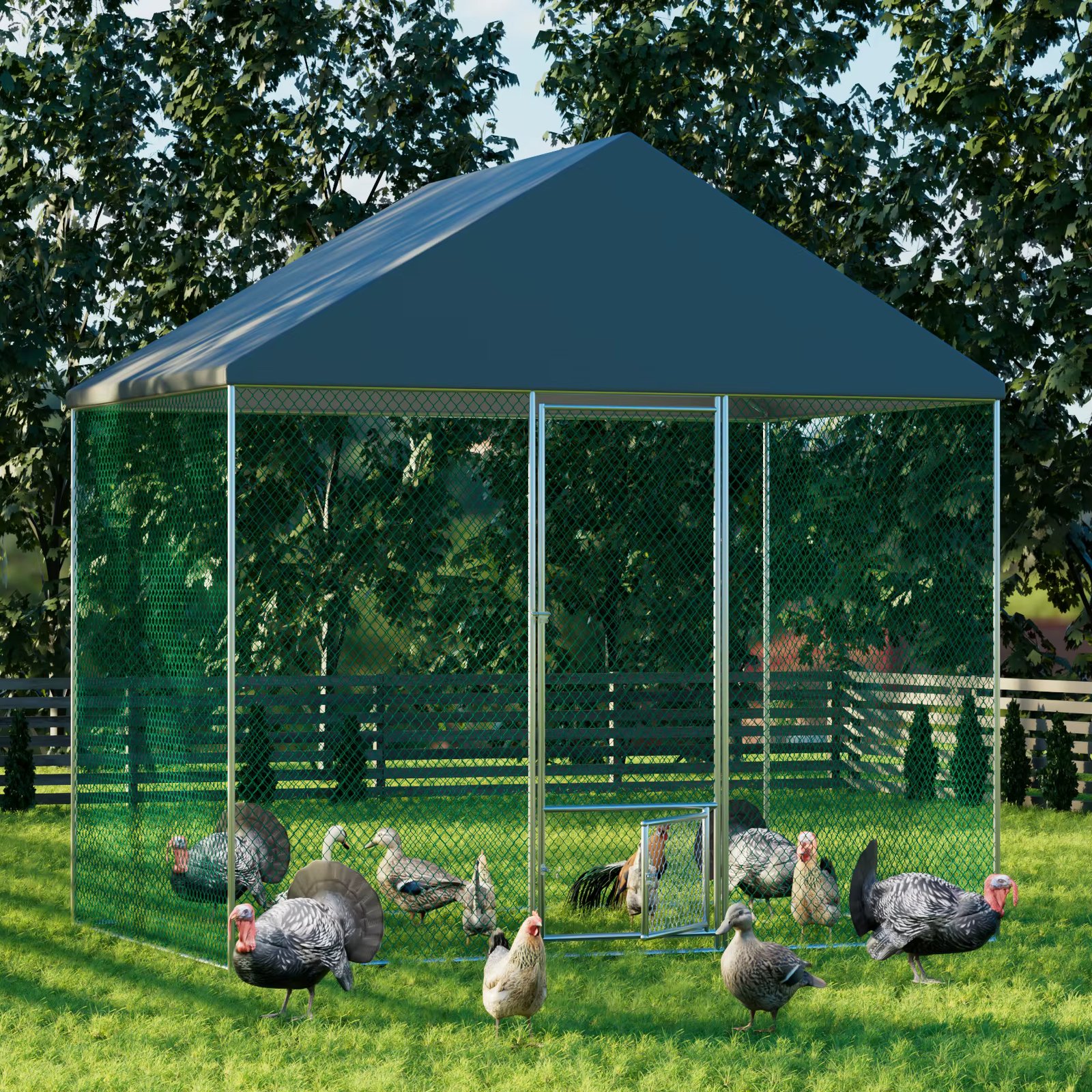 Poultry Chicken Coop Hen House Hutch Backyard Run Nesting Box Outdoor Cage