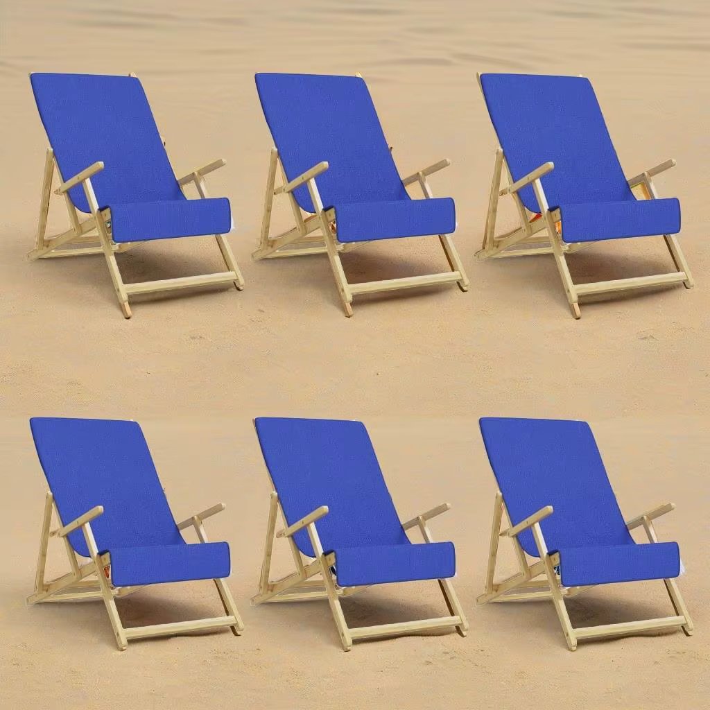 6 Pcs Royal Blue Beach Towels - 60x135 cm, Soft 400 GSM Fabric for Ultimate Comfort