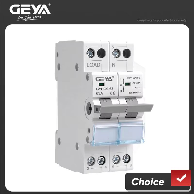 GEYA GYHO9 Manual Transfer Switch NEW Design with Indicator 63A MTS Dual Power Manual Conversion Isolating Switch
