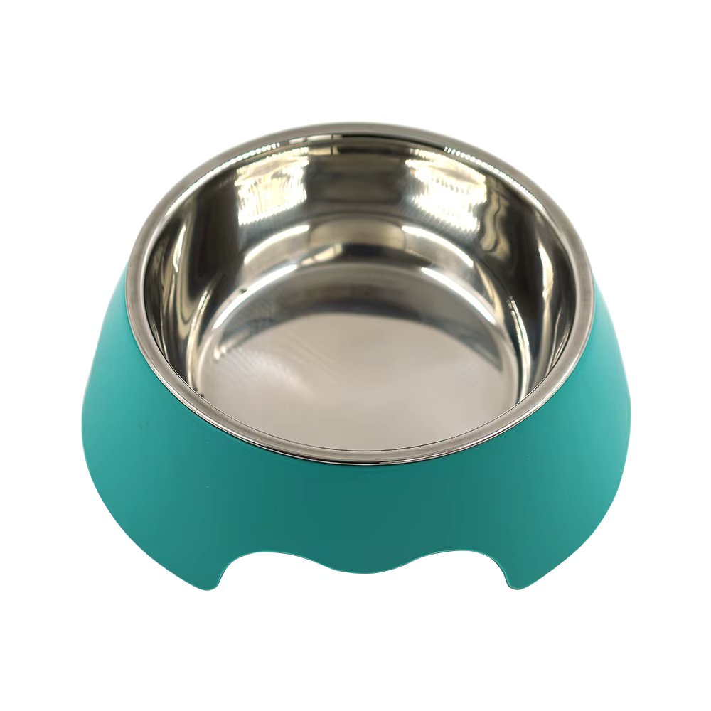 SMELL & SMILE Stainless Steel Pet Cat Dog Feeder and Drinker Durable Pot Removable Safe Dog Food Dish 18.5x18.5x6cm