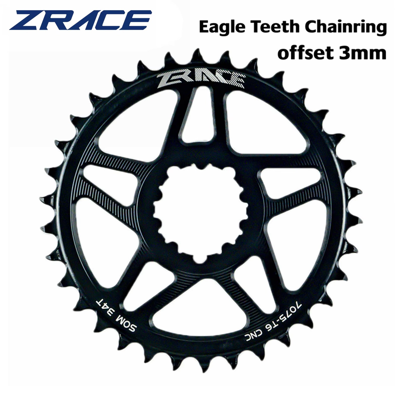 ZRACE 10s 11s 12s Chainrings, Eagle tooth 7075AL CNC, offset 3mm, MTB , for 3 screws Direct Mount Crank, compatible Eagle