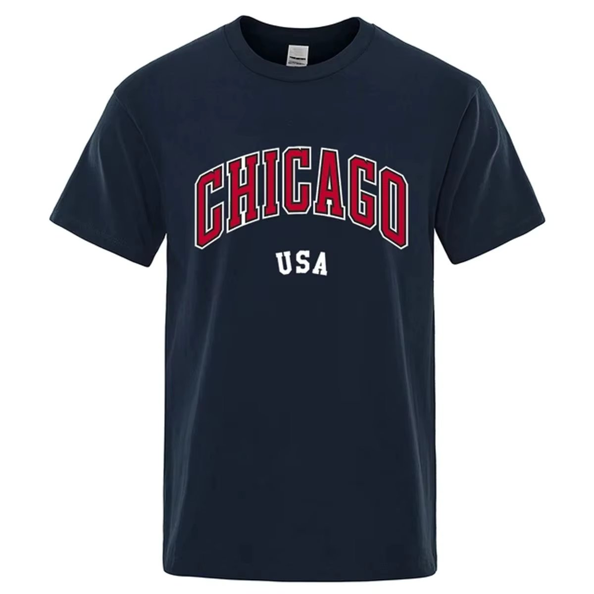 Men's Chicago USA short sleeve printed casual T-shirt
