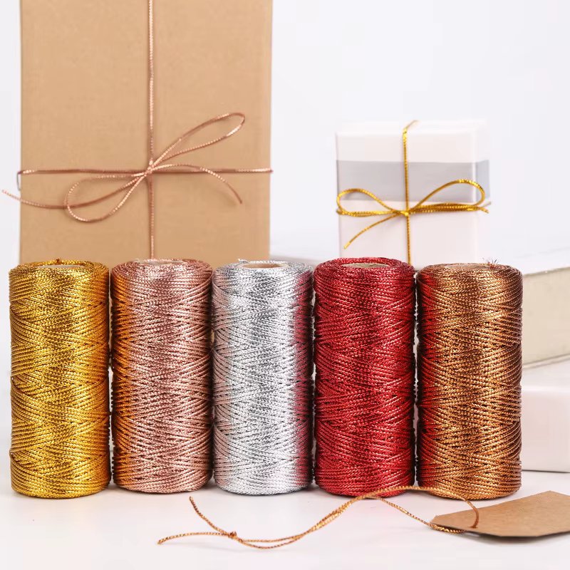 1.5mm 100m Rope Gold Silver Cord Gift Packaging String For Jewelry Making Lanyard Thread Cord DIY Bracelet Christmas Home Decor