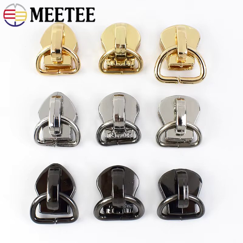 20/50Pcs D Ring 5# Zipper Sliders for Sewing Metal Nylon Zippers DIY Zip Head Bag Pocket Repair Kits Replacement Tailor Tools