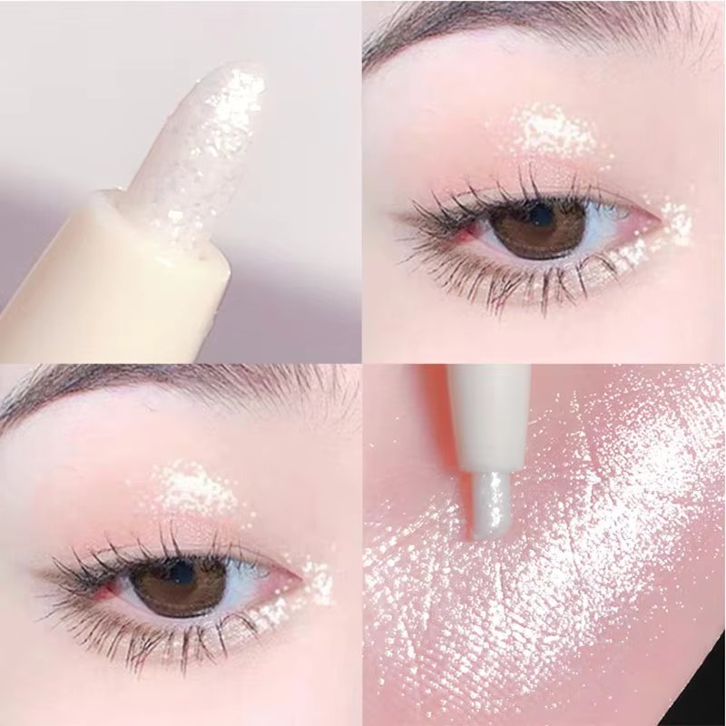 Glitter Silver Lying Silkworm Pen Color Natural Brightening Eye Shadow Pencil Shimmer Glue Eyeliner Waterproof Korean Makeup