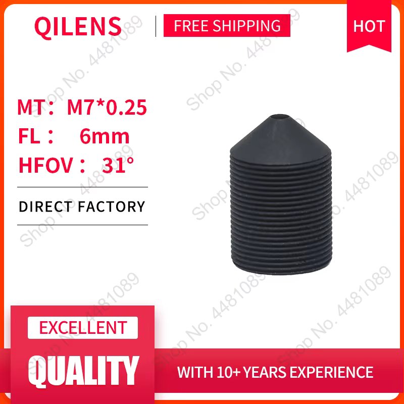 QILENS CCTV Lens M7 6mm  for Security 720P 1080P HD Mini Camera Pinhole Lens