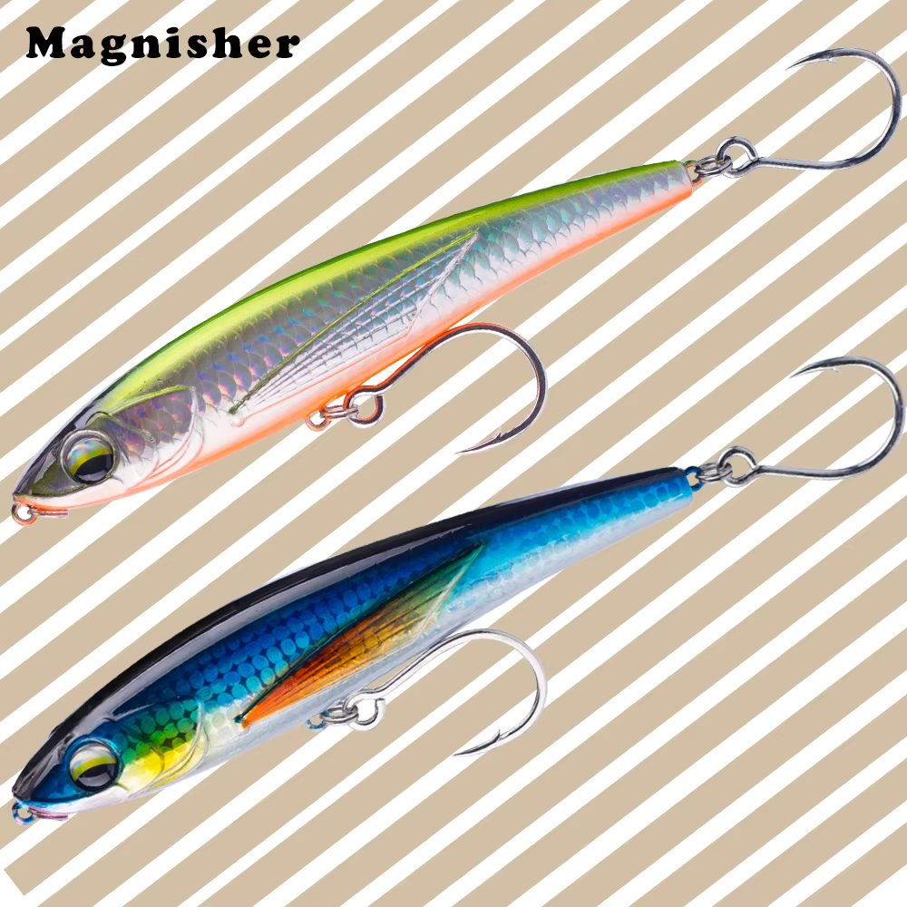 Magnisher Long Casting Sinking Pencil Baits 11.5cm 50.5g Fishing Lures Jigging Hooks Hard Bait Seafishing Artificial Wobbler