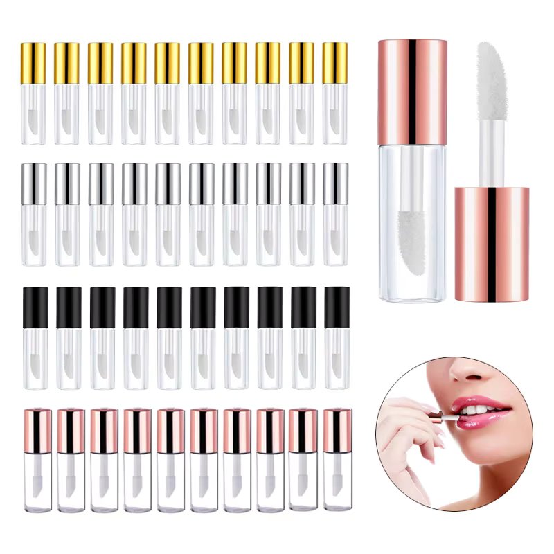 50pcs~10pcs 1.2ml Mini Plastic Empty Clear Lip Gloss Tube Balm Makeup Bottle Container