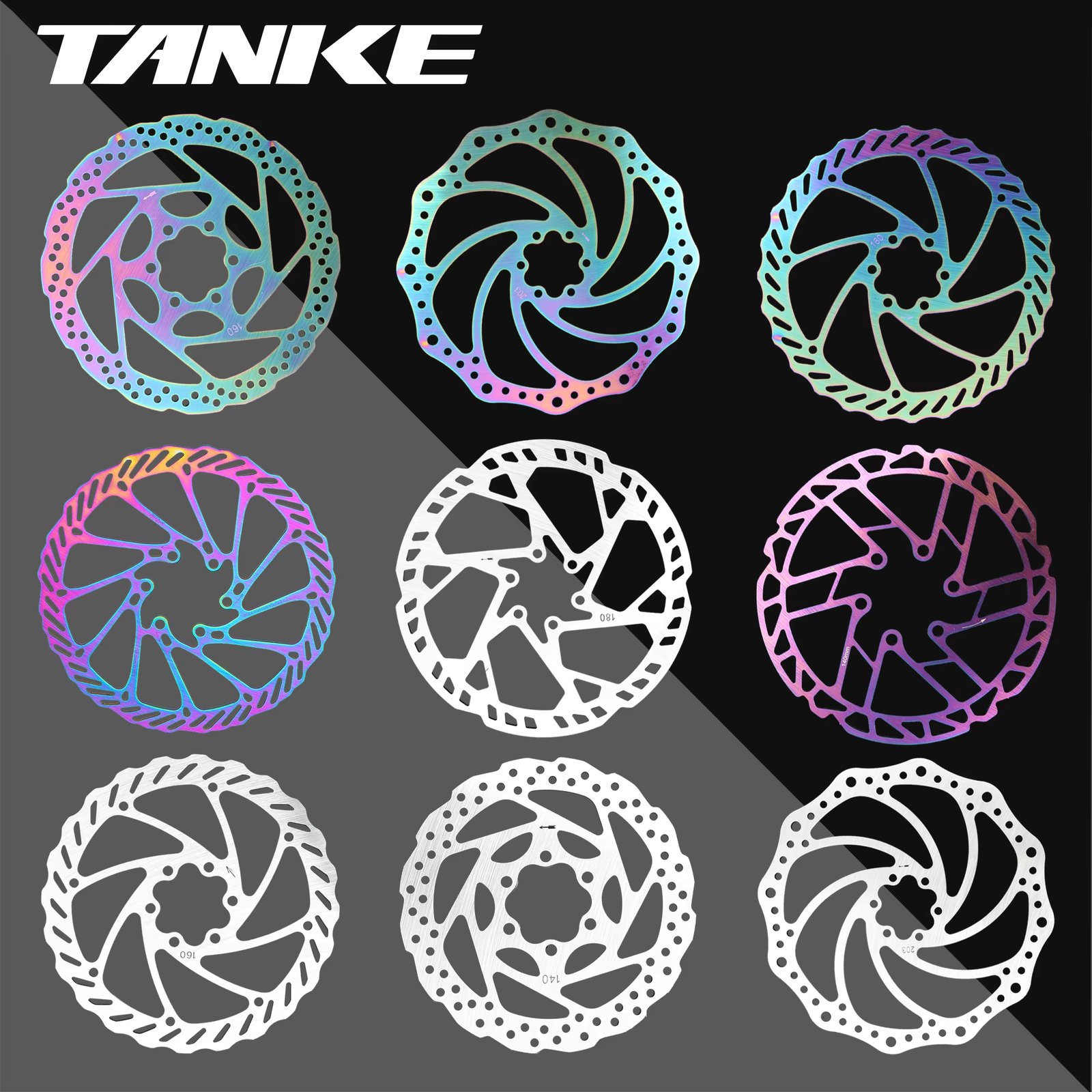 TANKE Bike Disc Brake 140 160 180 203 Rotors With Bolts Hydraulic Brake Road Mountain Bicycle MTB Oil Slick Rotor Bicycle Parts