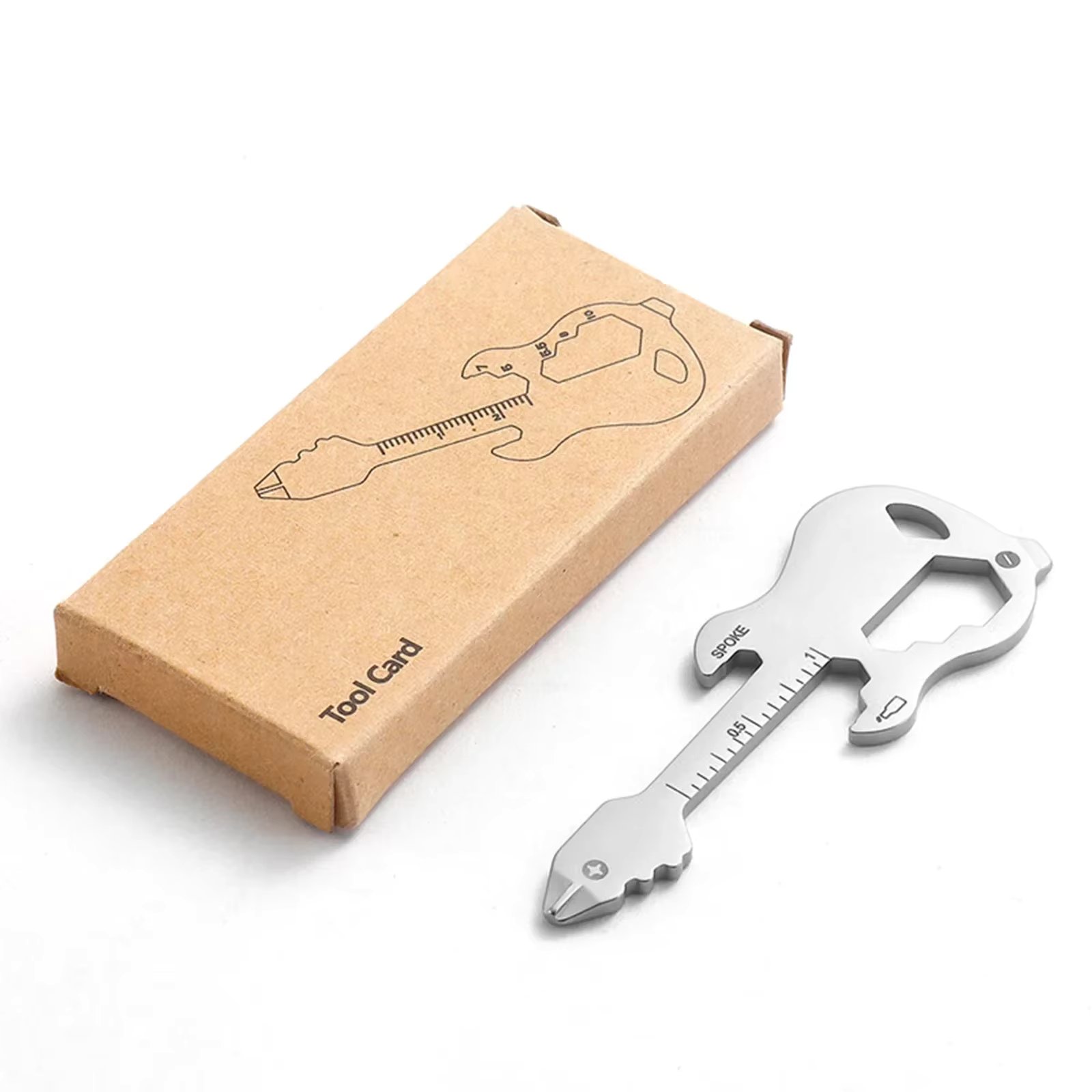 New 12 In 1 Stainless Tool Multi-Tool Portable Guitar Shape Key Chain Screwdriver Key Ring Pocket Multipurpose Camping Multitool