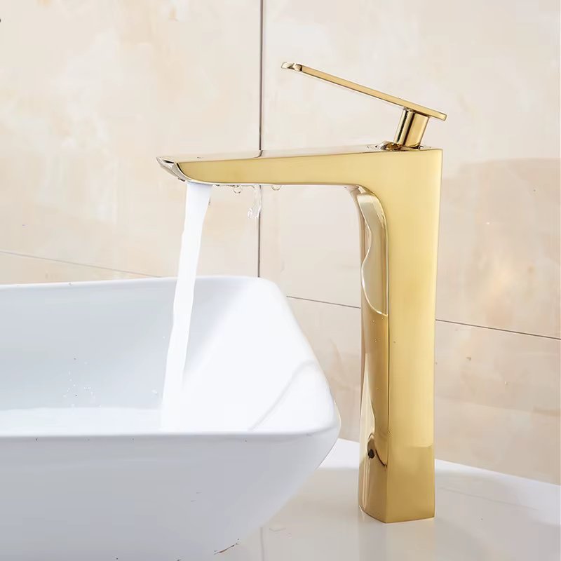 Tuqiu Basin Faucet Bath Water Basin Mixer Tap Bathroom Faucet Hot & Cold Chrome-plated Brass Toilet Sink Water Crane Gold Mixer