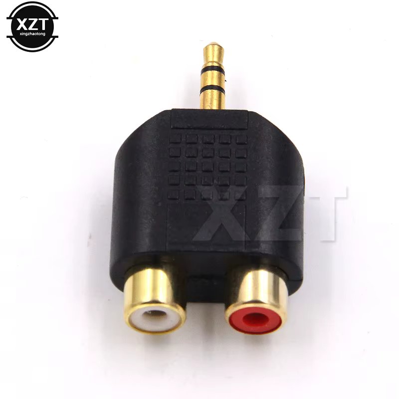 3.5mm Stereo Male To 2 RCA Female Adapter Gold Plated Male Jack To 2 RCA Female Splitter Connector For Computer Speaker Earphone