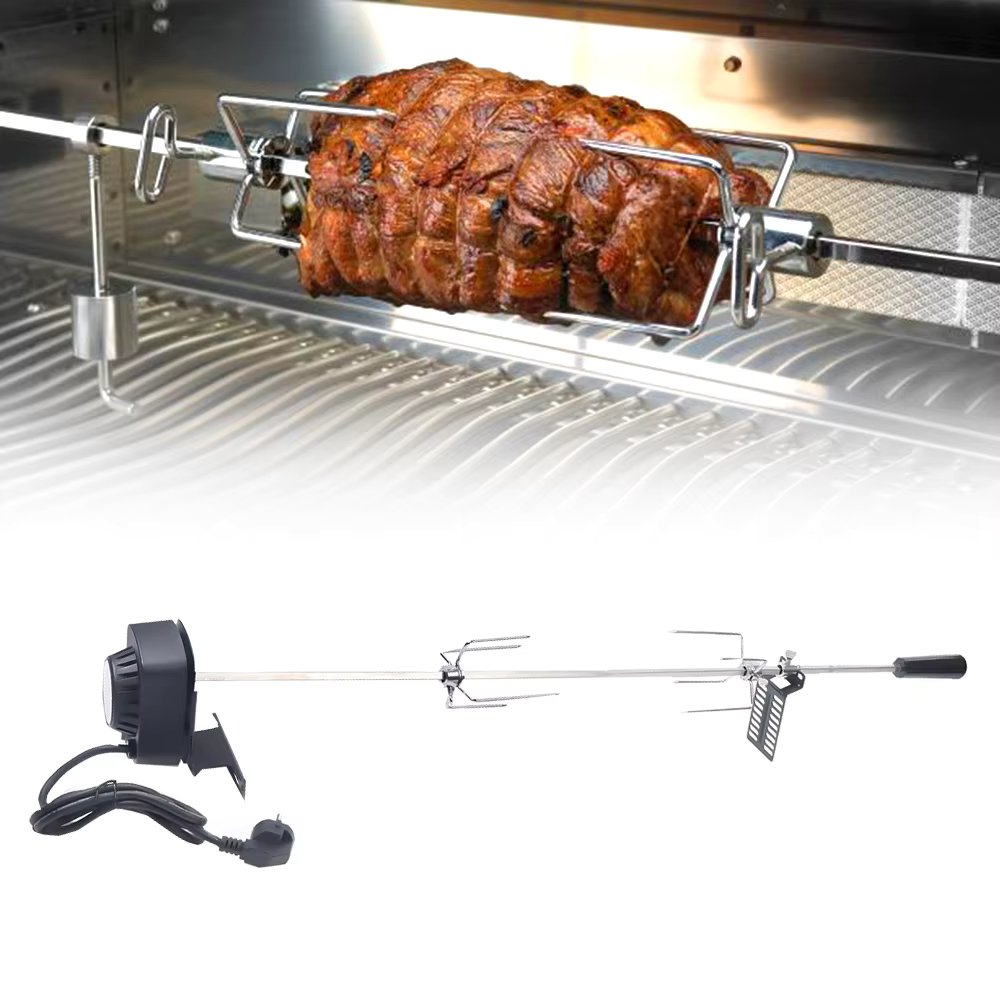 BBQ Grilling Skewer Stainless Steel 360° Rotating Grill Skewers Rotary Barbecue Skewer Grill Automatic Kit