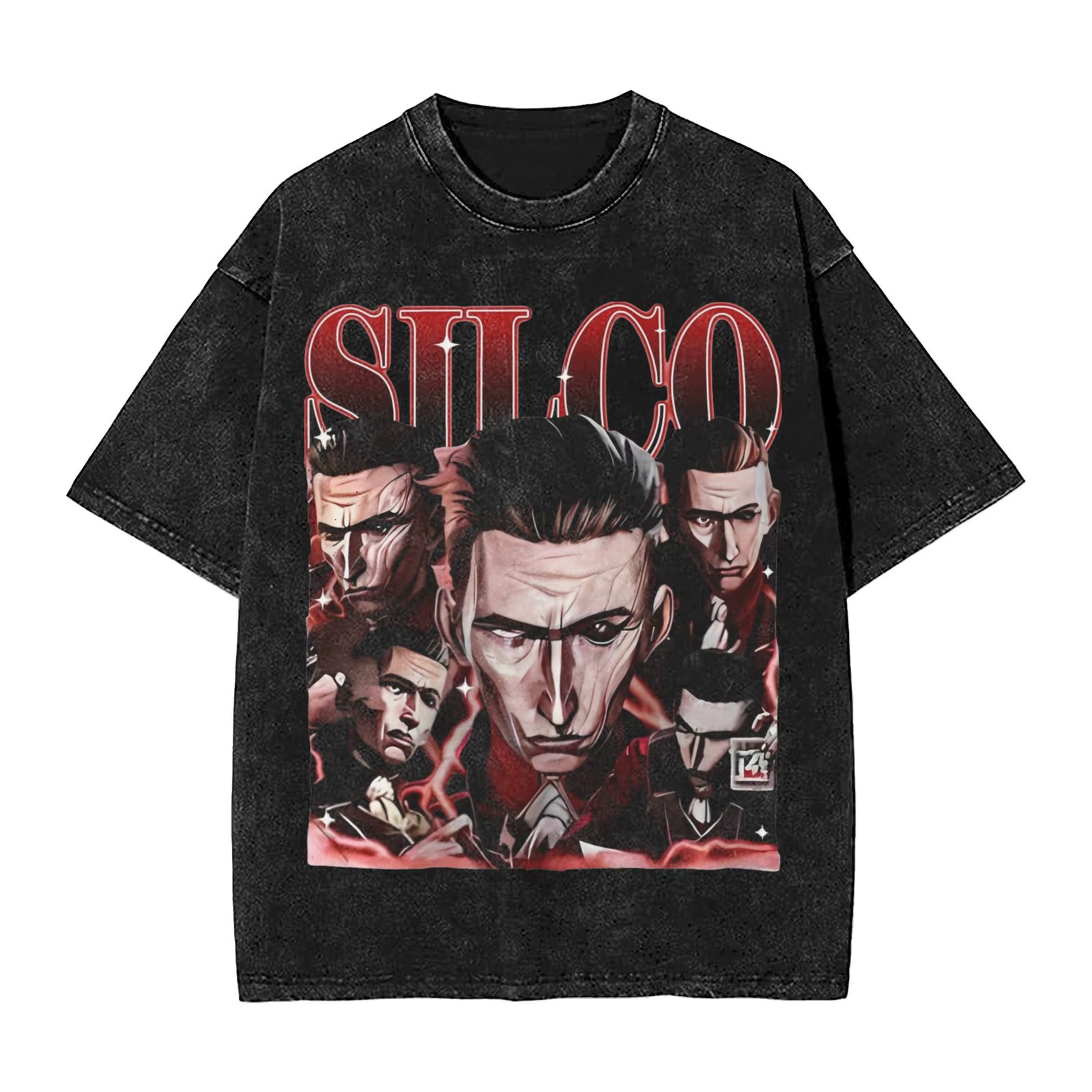 2024 Summer Silco Arcane Dark Villain  Washed T Shirt Outfit Harajuku T-Shirt  Men Women Tee Shirt