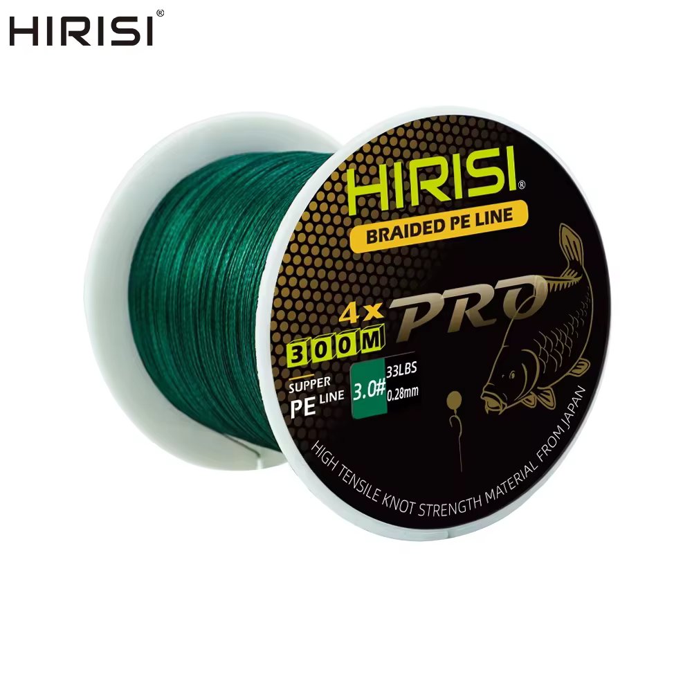 Hirisi Carp Fishing Line 300M Braided PE Line 4 Strands 15-50LB Multifilament Fishing Line Smooth Fishing Accessories