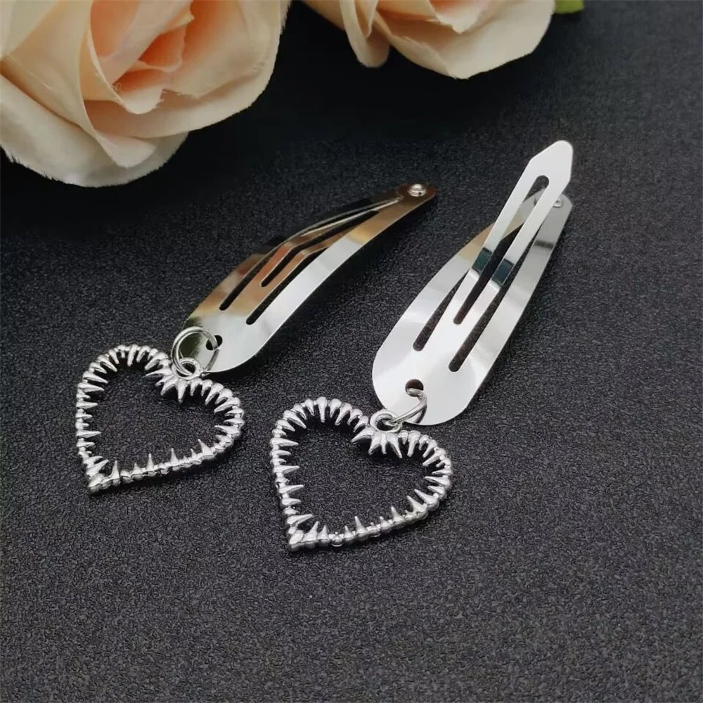 Fashion Metal Geometry Pendant Hair Clip Women's Love Butterfly Star Headwear Punk Girls' Hair Accessories Charm Jewelry Gift